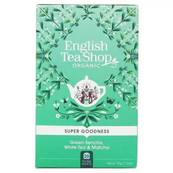   English Tea Shop Zöld sencha, fehér és matcha szuper különleges bio tea (20 filter) - Sérült