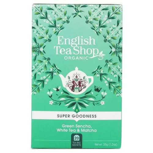 English Tea Shop Zöld sencha, fehér és matcha szuper különleges bio tea (20 filter) - Sérült