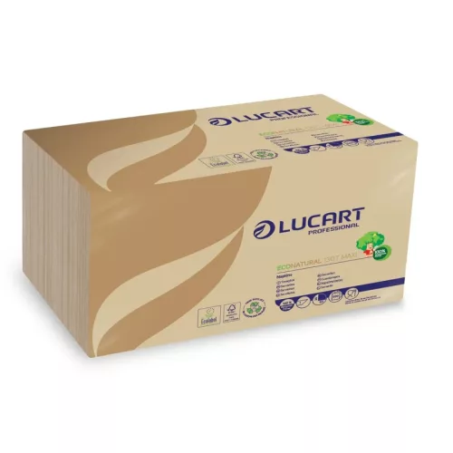 Lucart újrahasznosított szalvéta - 1/4 hajtogatott, 30x30 cm - 500 lap (EcoNatural 130T) - Sérült
