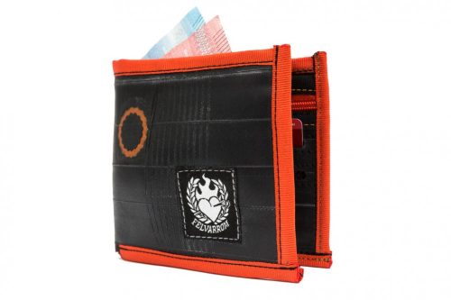 "WalletTube" pénztárca újrahasznosított bicikligumiból - narancs