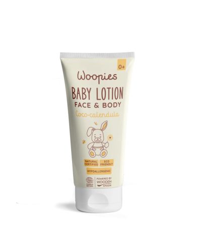 Wooden Spoon Woopies Bio Babaápoló tej arcra és testre - kókusz, körömvirág - 100 ml
