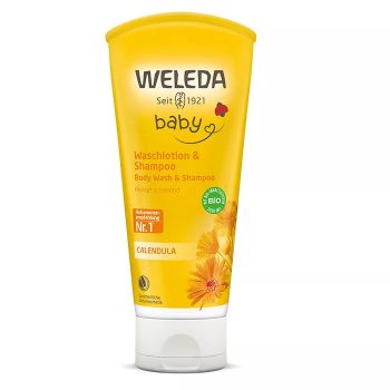   Weleda Bio körömvirágos natúr baba tusfürdő és sampon -200 ml