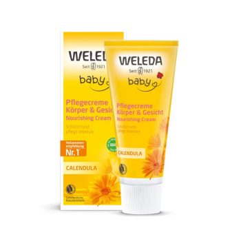   Weleda Bio körömvirágos natúr babakrém arcra, testre -75 ml