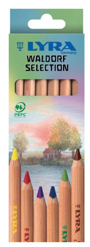 Lyra natúr, vastag színes ceruzák „Waldorf selection” - 6 db