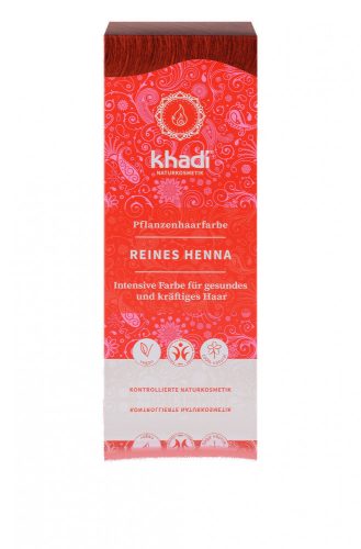 Khadi növényi hajfestő por - Élénkvörös, 100% Henna-tartalommal - 100 g