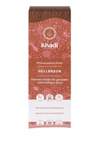 Khadi növényi hajfesték por - Világosbarna - 100 g