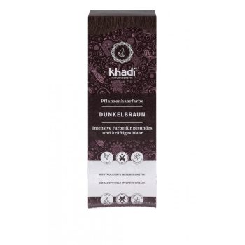 Khadi növényi hajfesték por - Sötétbarna - 100 g