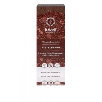 Khadi növényi hajfesték por -  Középbarna - 100 g