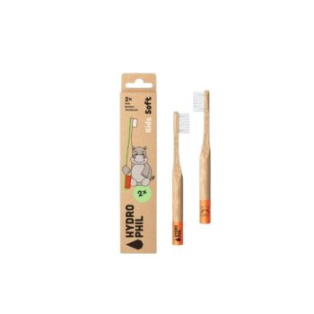   Hydrophil Gyermek bambusz fogkefe puha sörtével - Hippo - 2 db