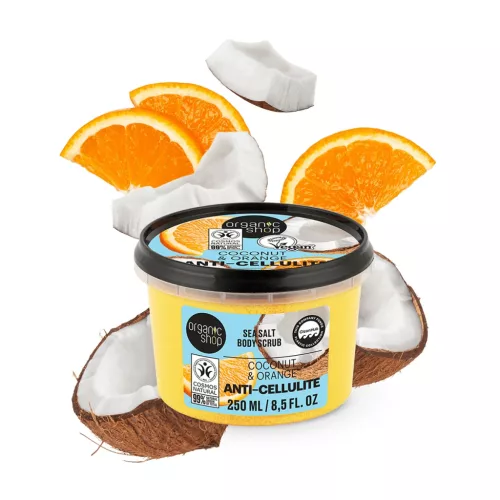 Organic Shop “Anti-Cellulite” tengeri sós testradír kókusszal és naranccsal - 250 ml