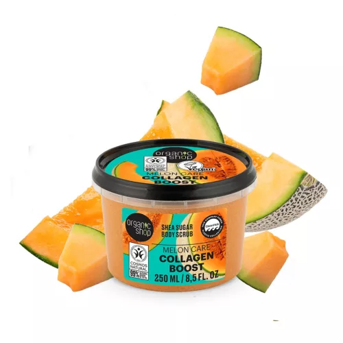 Organic Shop “Collagen Boost” shea cukros testradír sárgadinnyével - 250 ml