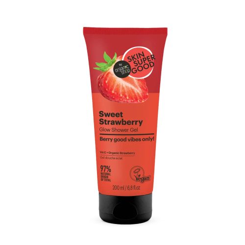 Skin Super Good „Sweet Strawberry” ragyogásfokozó tusfürdő gél - 200 ml