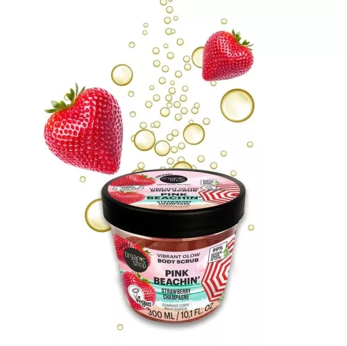 Organic Shop “Pink Beaching!“ Ragyogást adó testradír eperpezsgővel - 300 ml
