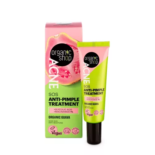 Organic Shop ACNE SOS Pattanás elleni gél bio guavával - 30 ml