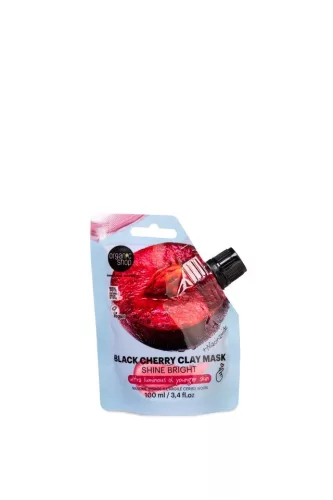 Organic Shop „Shine Bright” Fekete cseresznyés agyagmaszk naicinamiddal  - 100 ml