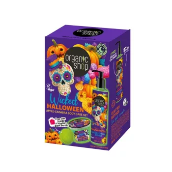   Organic Shop „Wicked Halloween”Alma-Cadabra Testápoló szett fürdőbombával 280 ml + 250 ml