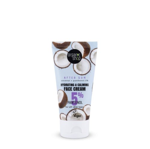 Organic Shop Napozás utáni arckrém kókusszal és 5% pantenollal - 50 ml