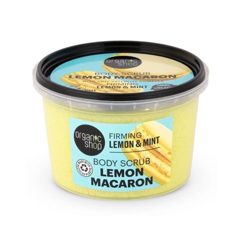 Organic Shop "Lemon Macaron" feszesítő testradír citrommal és mentával - 250 ml