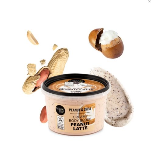 Organic Shop Peanut Latte krémes testradír mogyoróval és shea vajjal - 250 ml