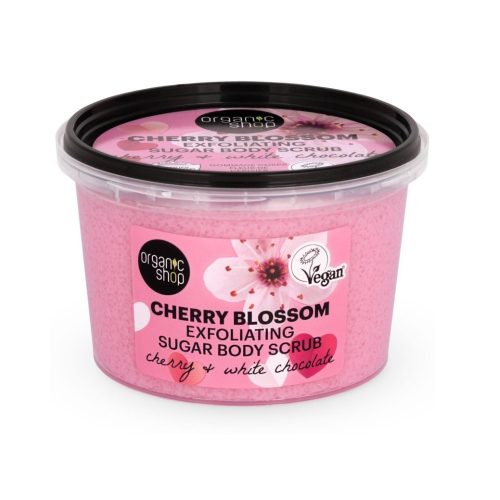 Organic Shop Hámlasztó testradír cseresznyével és fehér csokoládéval - 250 ml