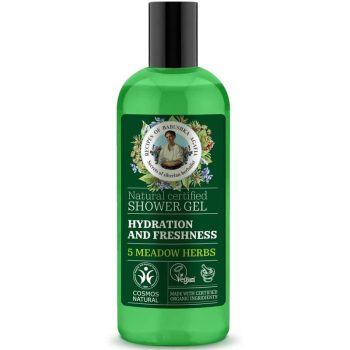   Babushka Agafia Hidratáló és frissítő tusfürdő gél 5 mezei gyógynövénnyel - 260 ml (kifutó)