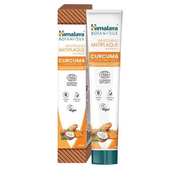   Himalaya Botanique natúr kurkumás fehérítő, lepedékeltávolító fogkrém - 75 ml
