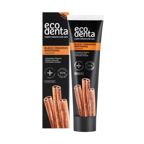 Ecodenta Fehérítő fogkrém szénnel és fahéjjal - 100 ml