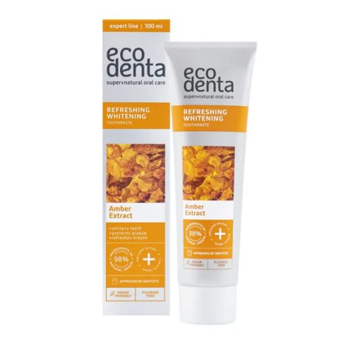 Ecodenta fogkrém - fehérítő és frissítő borostyánkivonattal, fluoridmentes - 100 ml