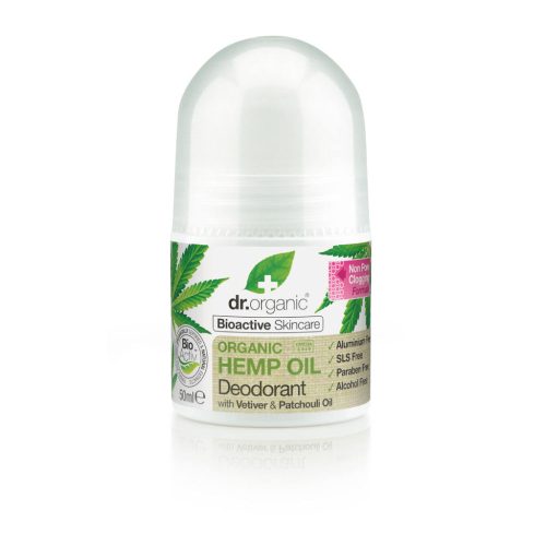 Dr. Organic Alumíniummentes golyós dezodor bioaktív kendermagolajjal - 50 ml (kifutó)