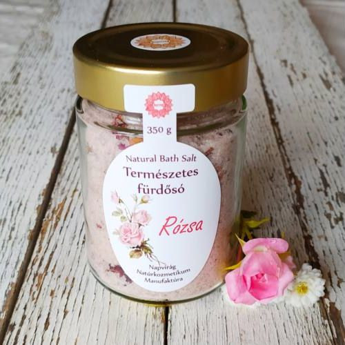 Napvirág parajdi fürdősó rózsa-geránium illóolajjal és rózsaszirmokkal 350g
