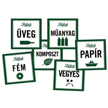 Matrica szelektív hulladékgyűjtőkre - üveg (Kifutó)