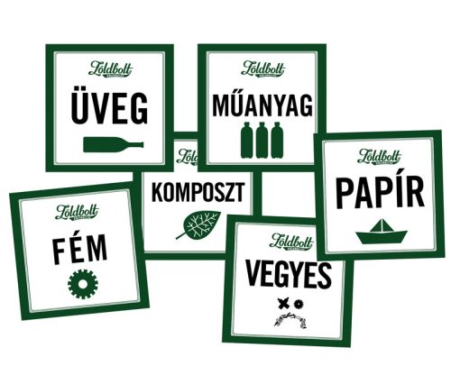 Matrica szelektív hulladékgyűjtőkre - üveg (Kifutó)