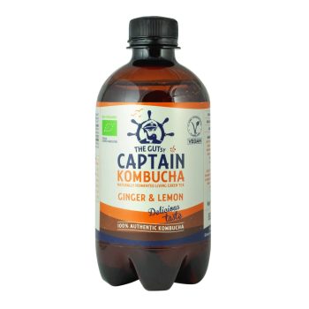   Captain Kombucha Élőflórás bio ital, gyömbér-citromos - 400 ml 