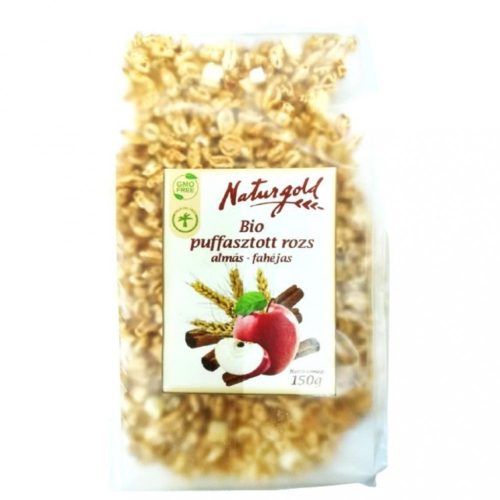 Naturgold Bio puffasztott rozs - almás-fahéjas, 150g
