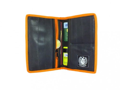 "PassTube" pénztárca és igazolványtok újrahasznosított bicikligumiból - narancs