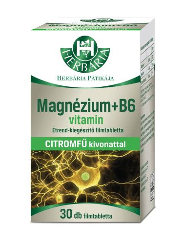 Herbária Magnézium + B6-vitamin citromfű kivonattal tabletta - 30 db