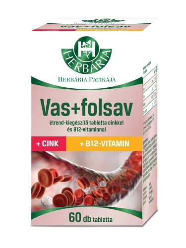 Herbária Vas + folsav tabletta - 60 db