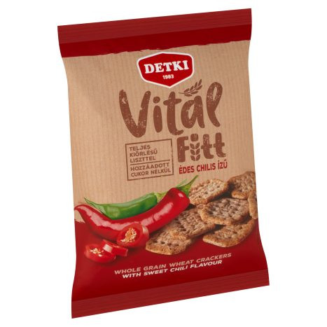 Detki Vitál Fitt teljeskiőrlésű kréker - édes-chilis, 100 g