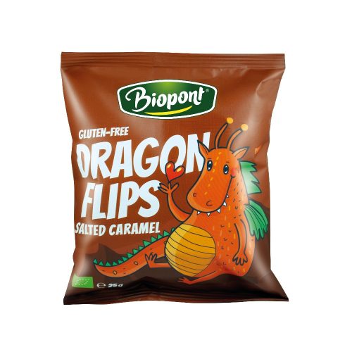 Biopont Dragon flips, Kukorica snack, sós-karamellás, BIO - 25 g