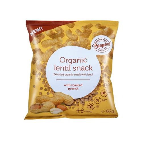 Biopont Extrudált lencse, földimogyoróval (gluténmentes), BIO - 60 g