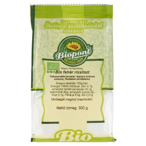 Biopont Bio fehér rizsliszt (gluténmentes) - 300 g