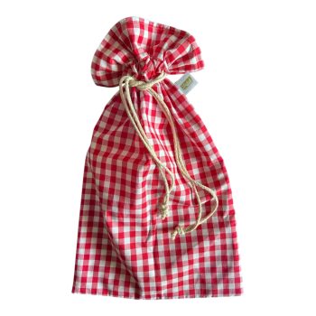 Cibi bélelt kenyeres zsák - Kockás piros