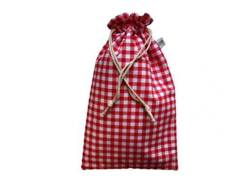 Cibi bélelt kenyeres zsák - piros kockás