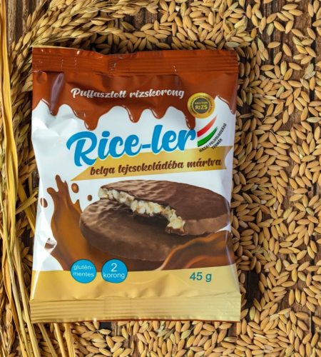 Nagykun Rice-ler mártott rizskorong - tejcsokoládés, 45 g (gluténmentes)