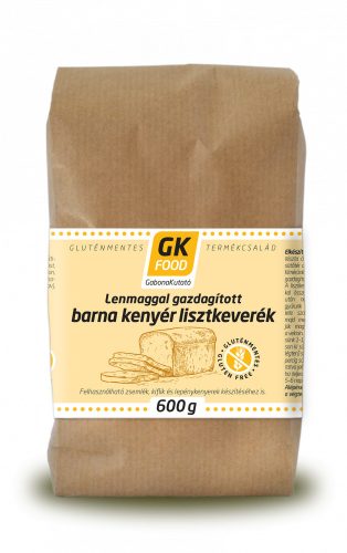 GK Food Gluténmentes kenyér lisztkeverék - lenmagos barna kenyérhez, 600 g