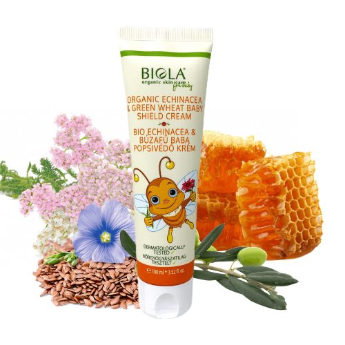 Biola Bio echinacea & búzafű baba popsivédő krém - 100 ml
