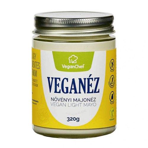 VeganChef Veganéz növényi majonéz, light, 320 g - üvegben