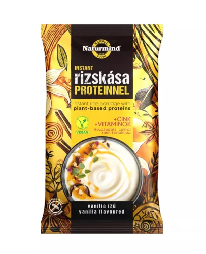 Naturmind Proteines instant rizskása - vaníliás, 44 g (gluténmentes)