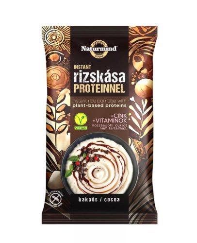 Naturmind Proteines instant rizskása - kakaós, 44 g (gluténmentes)