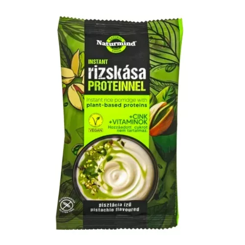 Naturmind Proteines instant rizskása - pisztácia ízű, 44 g (gluténmentes)